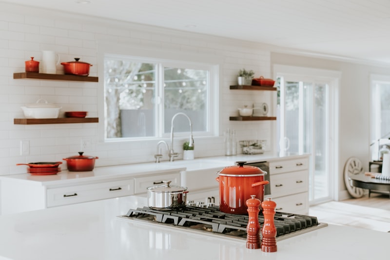 Bright modern kitchen with a new sink and faucet