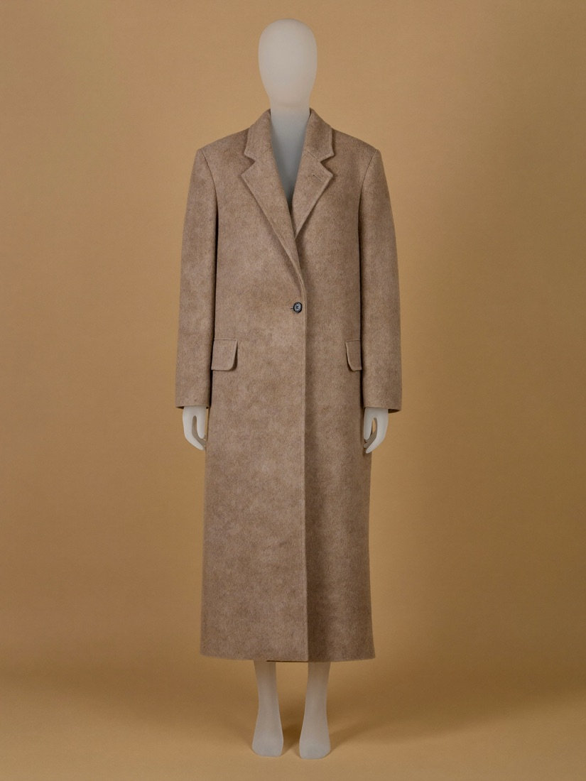 The Sediment Coat — oatmeal tailored wool overcoat