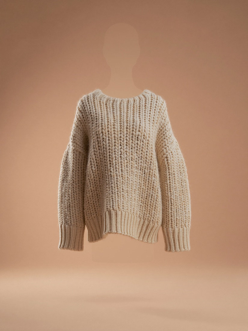 The Bedrock Knit — chunky cream wool sweater